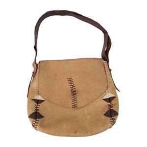 LUCKY BRAND Laguna Canyon Brown Leather Handbag Purse Southwest Cowhide 9x9x3